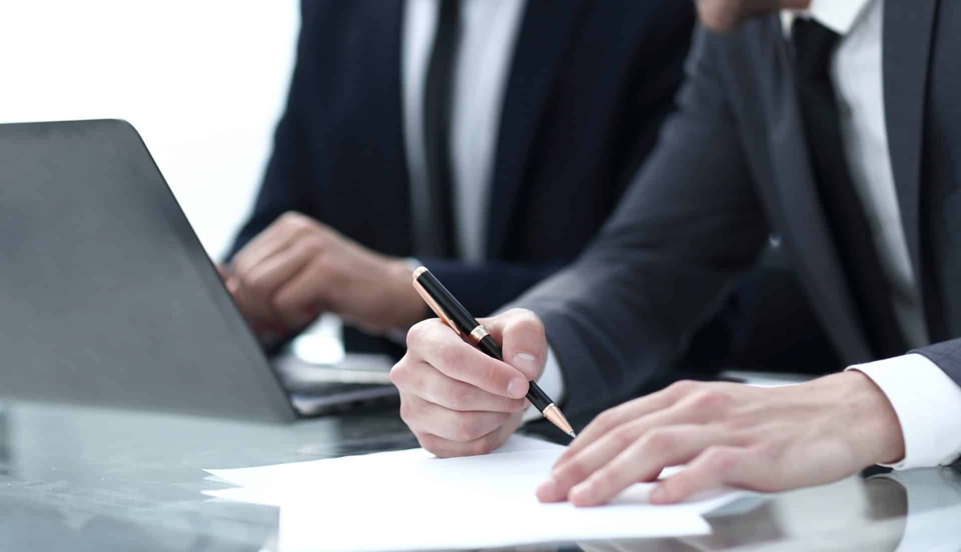 Contract Person Signing Some Papers