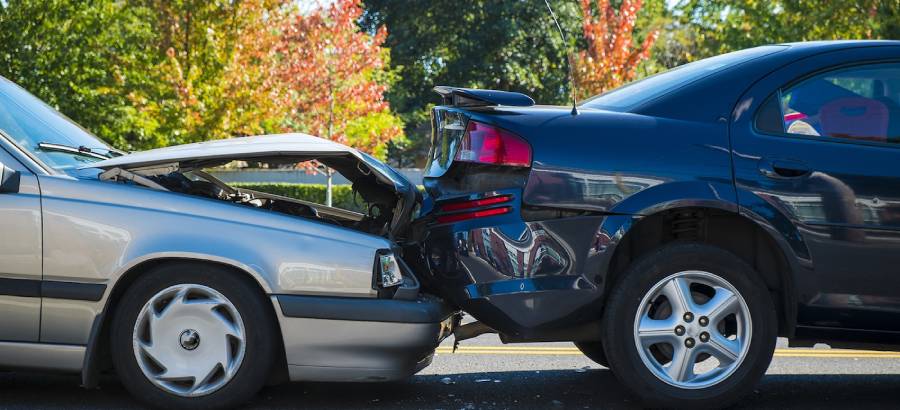 Car crash from behind