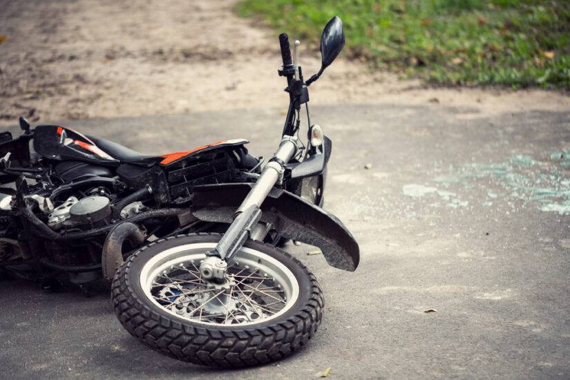 Photo of a Broken Motorcycle