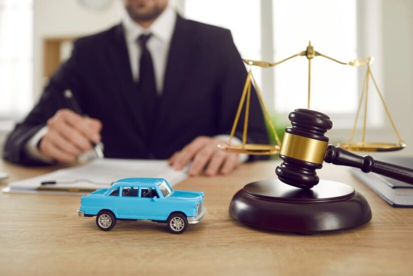 Car Accident Attorney Attorney And A Blue Toy Car In Front Of Him
