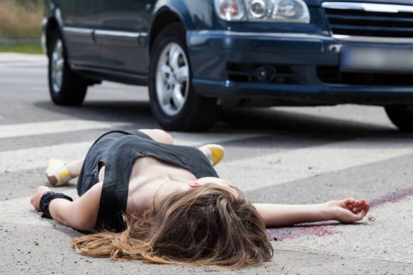 Woman Hit By A Car Woman Laying On The Ground Hit By A Car